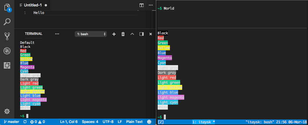 vscode terminal making look